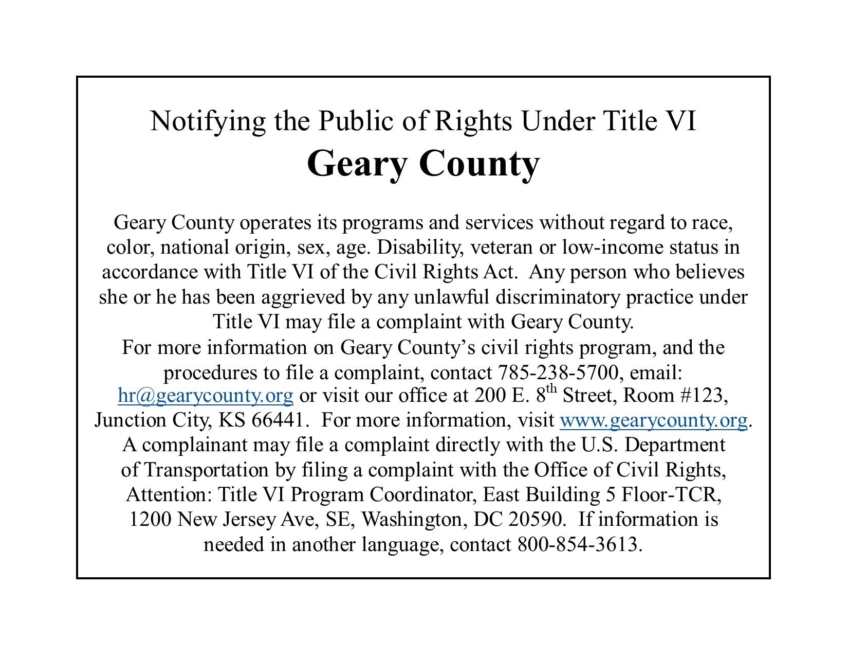 Public Rights Title VI Poster